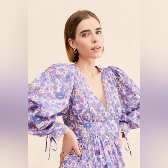 Anthropologie Antik Batik Paolina Floral Long Dress - Picture 3 of 3